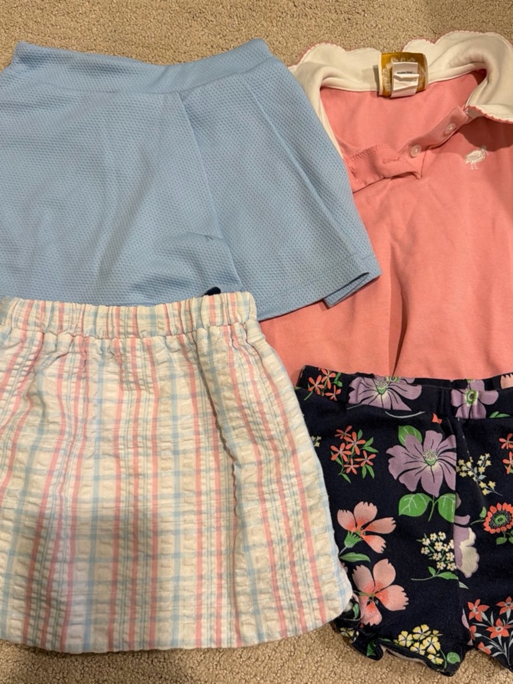 The Beaufort Bonnet Company Light Blue Skort with Pink and Navy Floral Mix